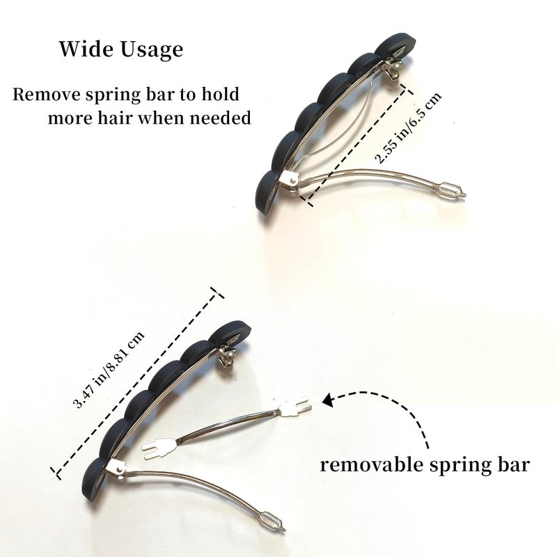 Markuii French Hair Barrettes for Women Not Easy to Break Half Up Medium to Small Hair Barrette Clips for Thin, Short or Fine Hair, 4 Pack - Image 2